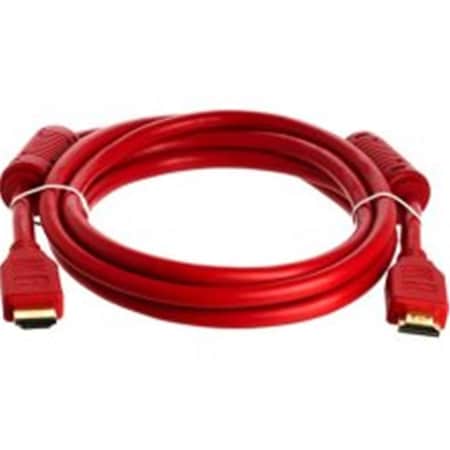 28AWG HDMI Cable With Ferrite Cores - Red - 6FT
